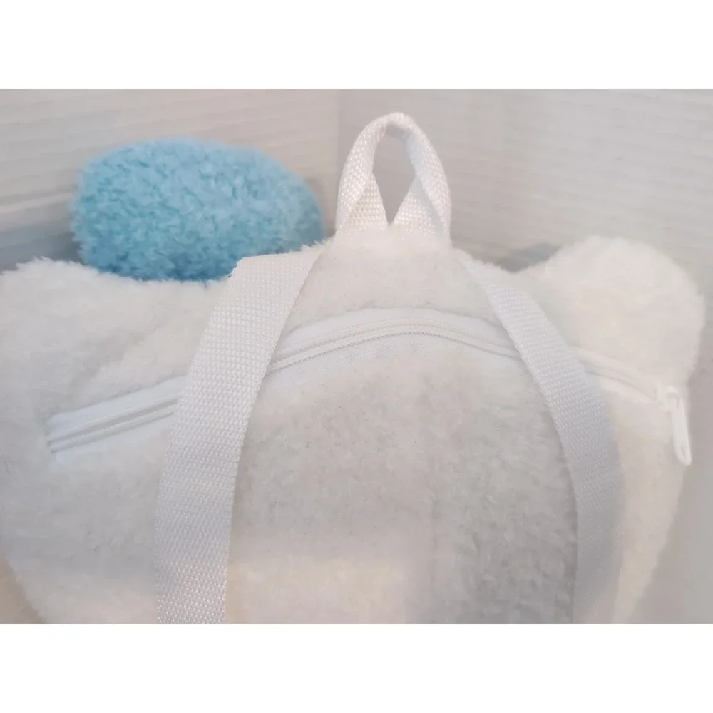 Hello Kitty Plush Pastel‎ Backpack Sanrio Blue Bow Large Bag NWOT
